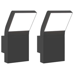 vidaXL LED Ulkosein&auml;valot 2 kpl musta valualumiini