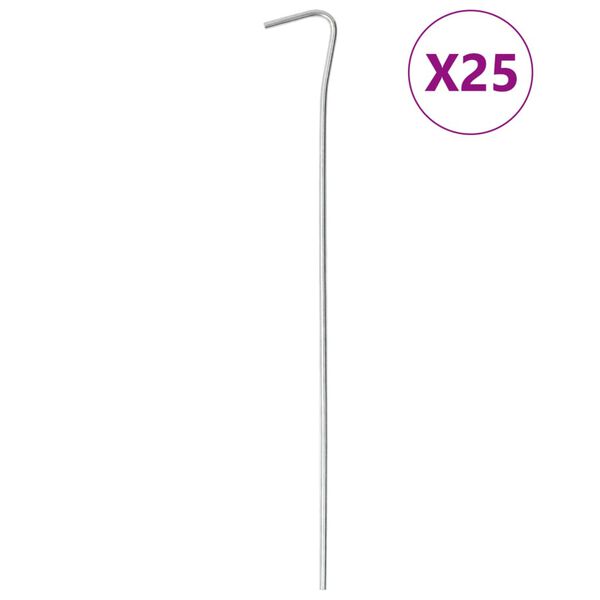 vidaXL Telttatapit 25 kpl 23 cm Ø3 mm galvanoitu teräs