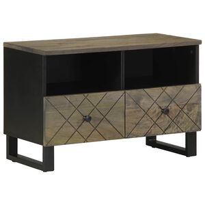 vidaXL TV-taso musta 70x33x46 cm t&auml;ysi mangopuu