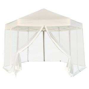 vidaXL Pop-up teltta 6 sivusein&auml;ll&auml; kuusikulmainen 3,6x3,1 m kerma
