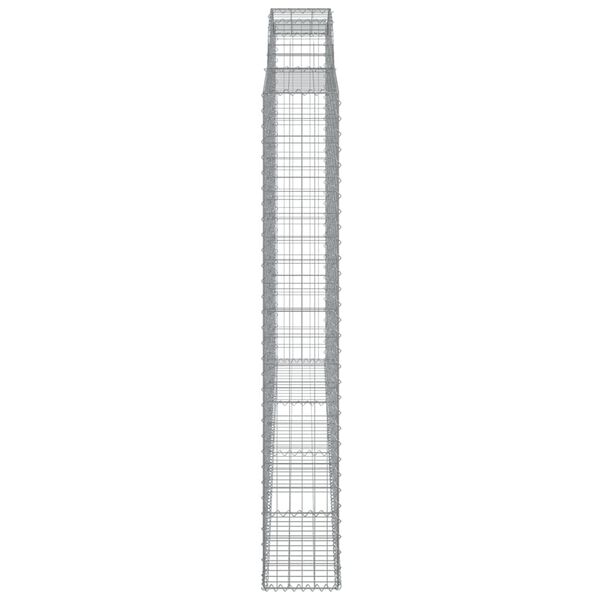 vidaXL Kaareva kivikori 300x30x200/220 cm galvanoitu rauta