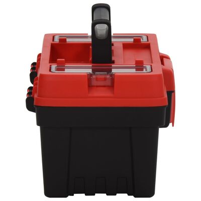 vidaXL 2-osainen Työkalulaatikkosarja musta ja punainen polypropeeni