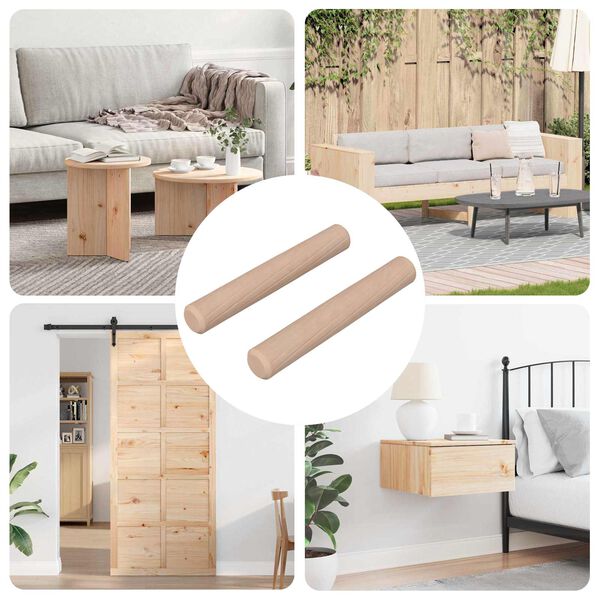 vidaXL Puutapit 2 pcs Luonnollinen &Oslash; 6 x 40 mm Massiivipuuta