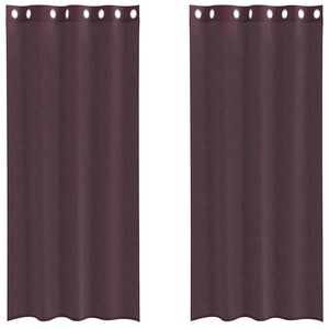 vidaXL Voileeverhot l&auml;piviennill&auml; 2 kpl purppura 140x245 cm