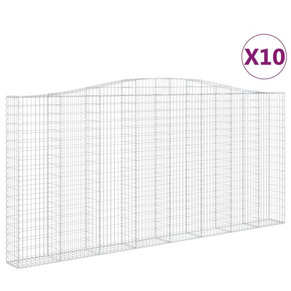 vidaXL Kaarevat kivikorit 10 kpl 400x30x180/200 cm galvanoitu rauta