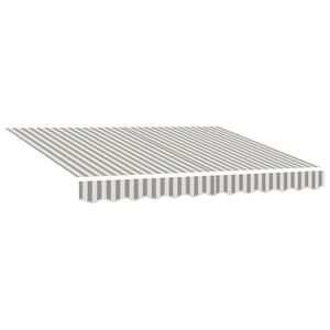 vidaXL Markiisin vaihtokangas - 3x2,5 m Vaaleanharmaa-valkoinen raita