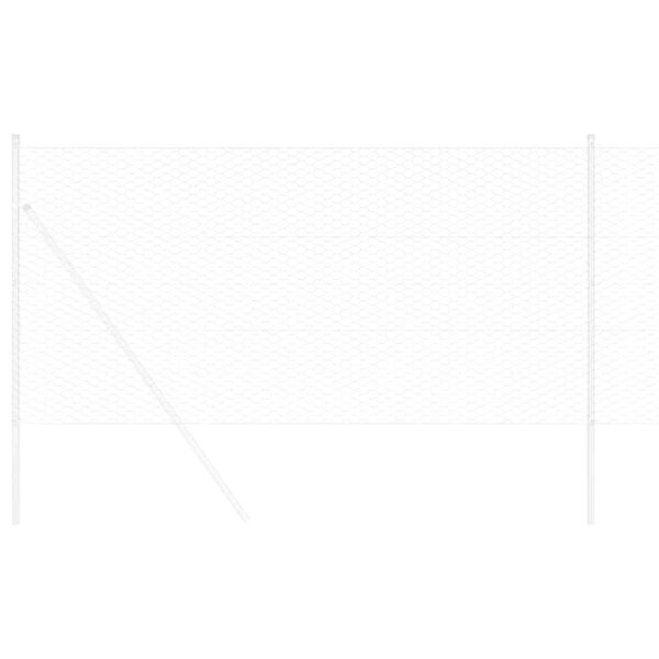 vidaXL Kuusikulmainen aita Hopea 0,8 x 50 m Galvanoitu ter&auml;s