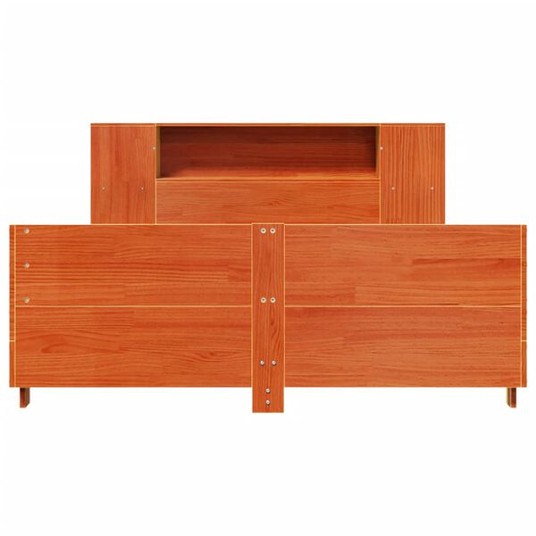 vidaXL Sänky ilman patjaa vahanruskea 120x200 cm täysi mänty