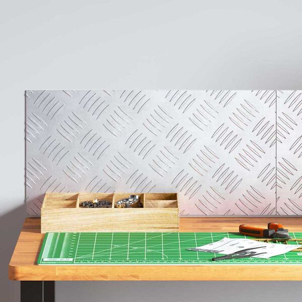 vidaXL Portaan askelma Suorakaide 2 pcs Hopea 50 x 25 cm Alumiini