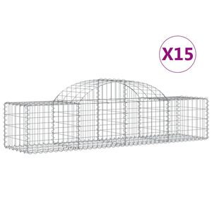 vidaXL Kaarevat kivikorit 15 kpl 200x50x40/60 cm galvanoitu rauta