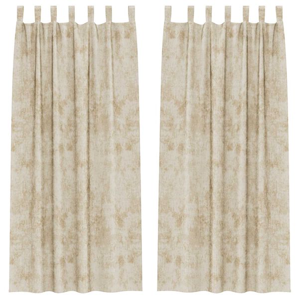 vidaXL Samettiverhot verhoilla 2 pcs Kerma 225 x 140 cm Sametti