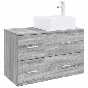 vidaXL Kylpyhuonekalustesetti 2 pcs Harmaa Sonoma Tekninen puu