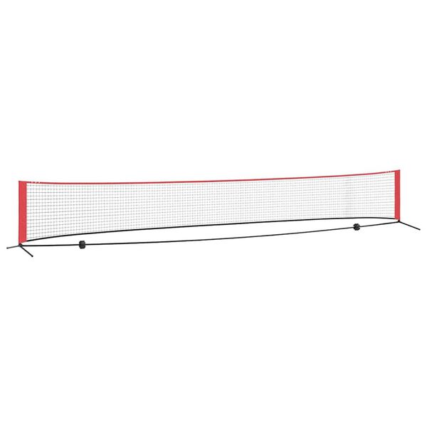 vidaXL Tennisverkko Musta ja punainen 595 x 90,5 x 87 cm Polyesteri
