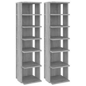 vidaXL Kenk&auml;telineet 2 kpl harmaa Sonoma 27,5x27x102 cm tekninen puu