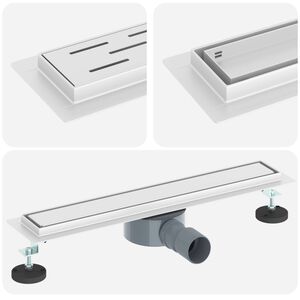 vidaXL Suihkuhuuhtelija 2-in-1 360&deg; poistoputkella Hopea 50 cm