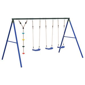 vidaXL Ulkokeinusarja keinuilla ja kiekkokeinulla