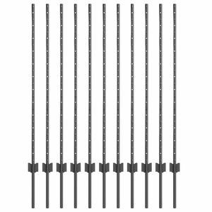 vidaXL Upotettu aitausapaja 11 pcs Harmaa 160 cm Jauhemaalattu Ter&auml;s