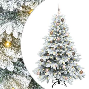 vidaXL Tekojoulukuusi 150 LED-valoilla Valkoinen 150 cm PE ja PVC