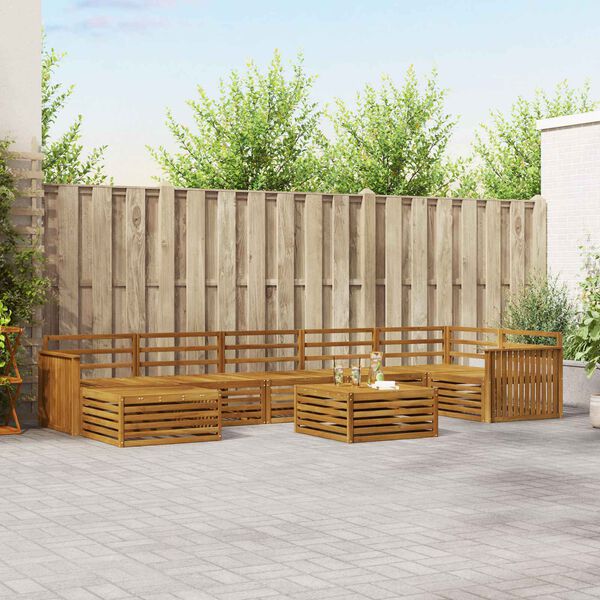 vidaXL Sohvasarjat 8 pcs Luonnollinen Tihe&auml; akasiapuu