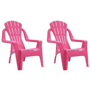 vidaXL Puutarhatuolit 2 kpl lapsille pinkki 37x34x44 cm PP puutyyli