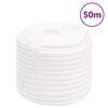 vidaXL Venek&ouml;ysi t&auml;ysvalkoinen 16 mm 50 m polypropeeni