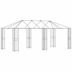 vidaXL Gazebokehys ilman gazebokangasta 6 x 3 m Musta Ter&auml;s