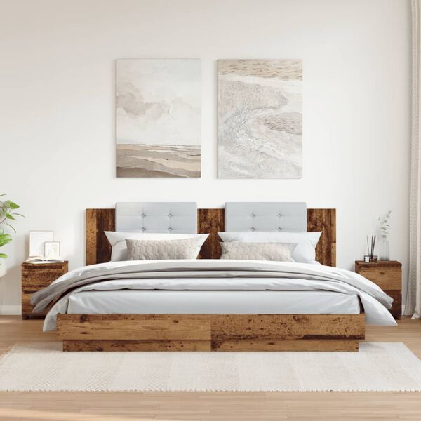 vidaXL Y&ouml;p&ouml;yd&auml;t 2 kpl vanha puu 30x30x40 cm lastulevy