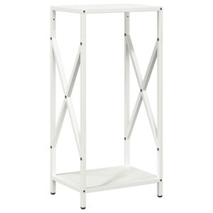 vidaXL Polttopuuteline Valkoinen 34x25x70 cm Kylm&auml;valssattua ter&auml;st&auml;