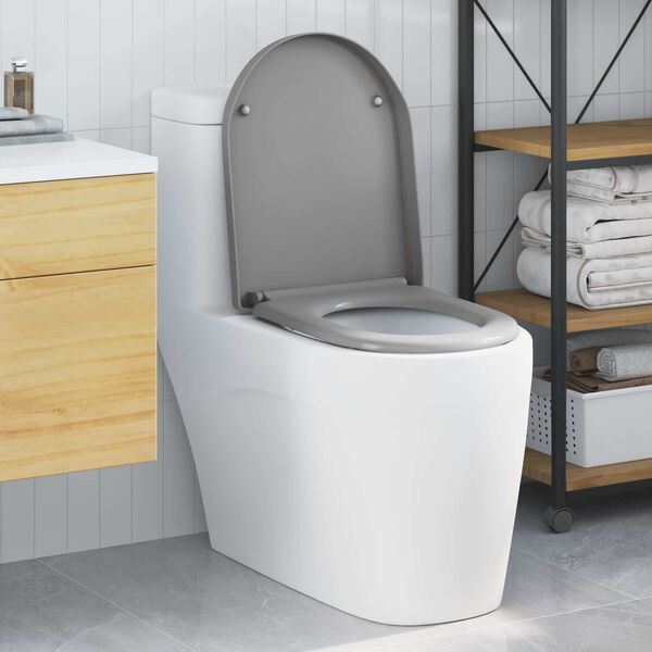 vidaXL WC-istuin Harmaa 49 x 36 x 4 cm Duroplast