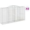 vidaXL Kaarevat kivikorit 8 kpl 300x50x160/180 cm galvanoitu rauta