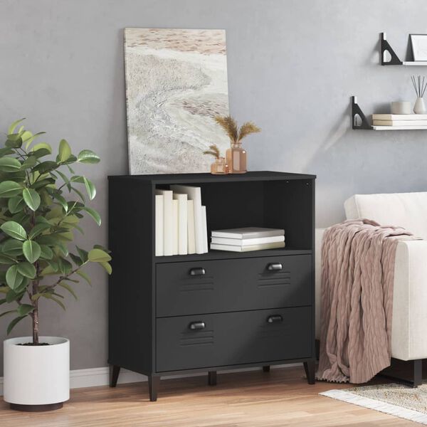 vidaXL Kirjahylly VIKEN musta 80x40x90 cm tekninen puu