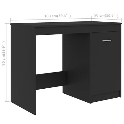 vidaXL Työpöytä harmaa 100x50x76 cm lastulevy