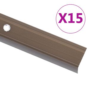 vidaXL Portaikon suojukset L-muotoiset 15 kpl alumiini 90 cm ruskea