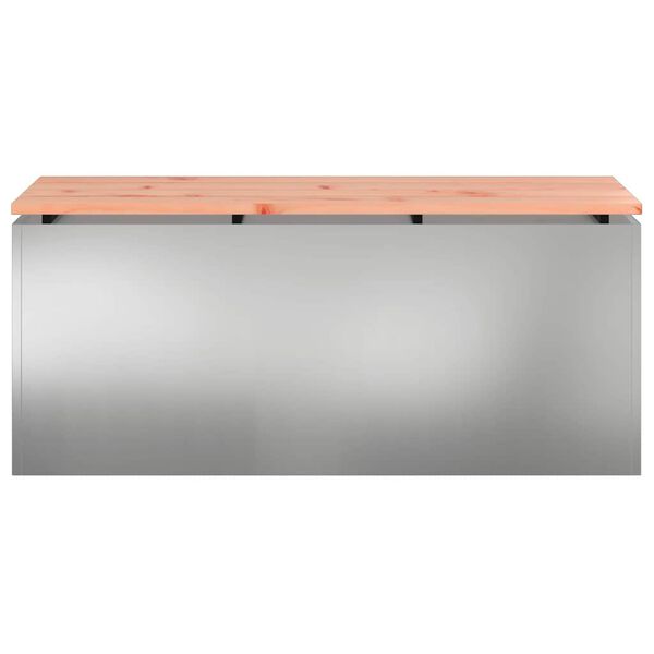 vidaXL Puutarhapenkki Hopea 100 x 40 x 43 cm Galvanoitu ter&auml;s