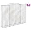 vidaXL Kaarevat kivikorit 3 kpl 300x50x220/240 cm galvanoitu rauta