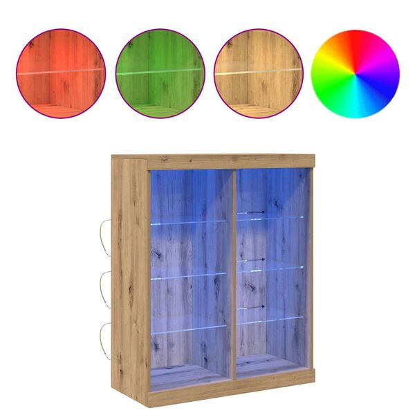 vidaXL LED-p&ouml;yt&auml;taso Artisan tammi 41 x 37 x 100 cm Tekninen puu