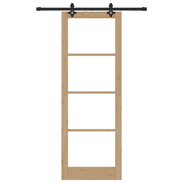 vidaXL Liukuovi Luonnollinen 83 x 232 cm T&auml;ysi m&auml;nty ja lasi