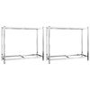 vidaXL 2-tasoinen Rengasteline 2 kpl hopea 110x40x110 cm ter&auml;s