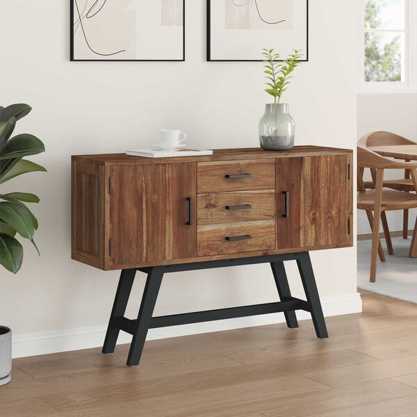 vidaXL TV-teline Luonnollinen 110 x 30 x 75 cm Tiikkipuu