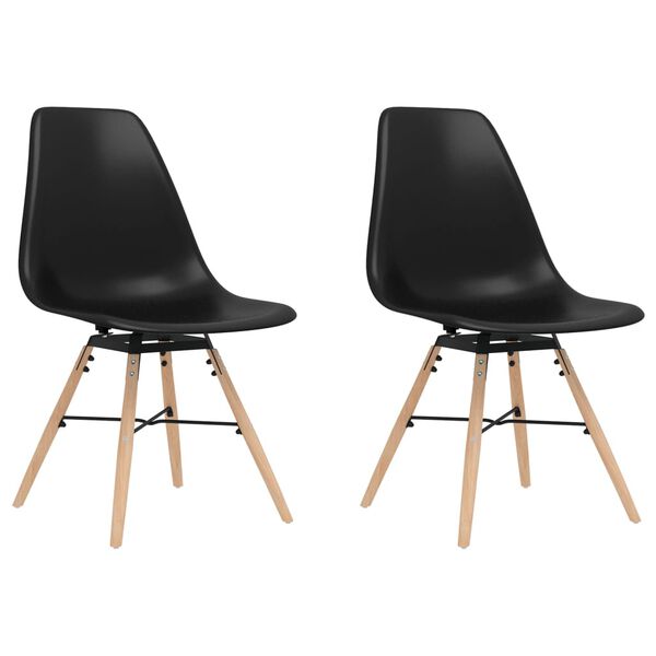 vidaXL Ruokatuolit 2 kpl musta PP