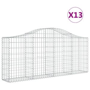 vidaXL Kaarevat kivikorit 13 kpl 200x30x80/100 cm galvanoitu rauta
