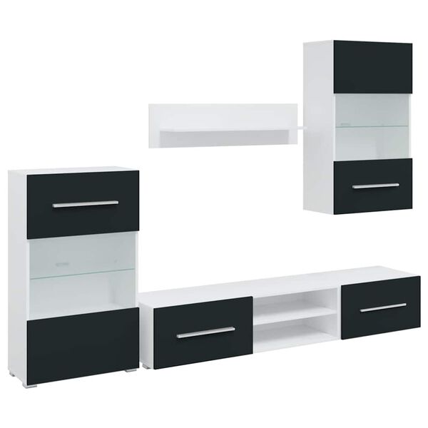 vidaXL 5-osaiset TV-yksik&ouml;t LED-valolla matt indigo suunniteltu puu