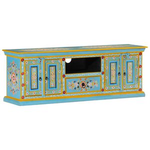 vidaXL TV-taso sininen 110x30x40 cm t&auml;ysi mangopuu