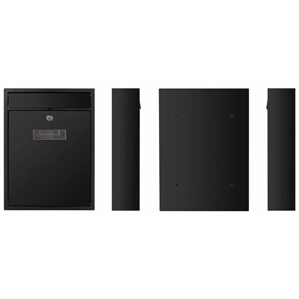 Perel Postilaatikko Ibiza musta BG40002