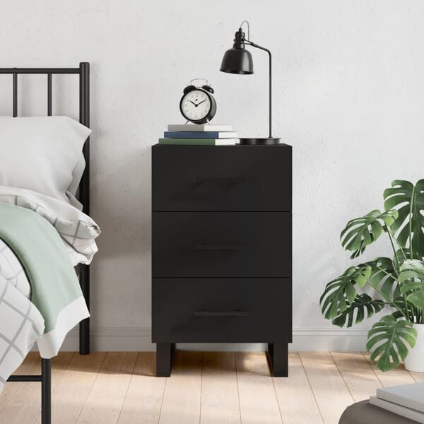 vidaXL Y&ouml;p&ouml;yt&auml; musta 40x40x66 cm tekninen puu