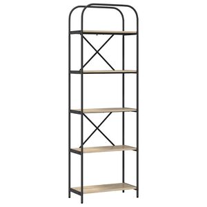 vidaXL Kirjahylly 5 tasoa 60 x 30 x 183 cm Tekninen puu Sonoman tammi