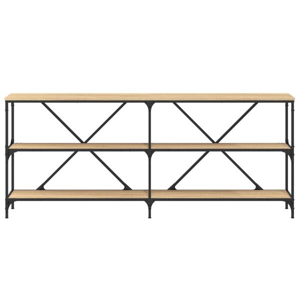 vidaXL Konsolipöytä Sonoma-tammi 180x30x75 cm tekninen puu ja rauta