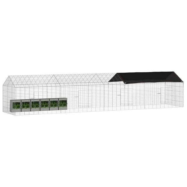 vidaXL Kaniinih&auml;kki Hopea 400 x 78 x 78 cm Galvanoitu ter&auml;s