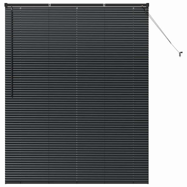 vidaXL Ikkunakaihdin verhoilla Musta Alumiini