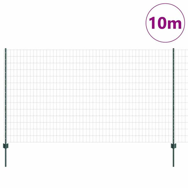 vidaXL Aita ja Tuki Vihre&auml; 1,4 x 10 m Ter&auml;st&auml; ja PVC:t&auml;